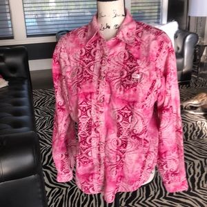 Pink flannel snap shirt 20X brand large